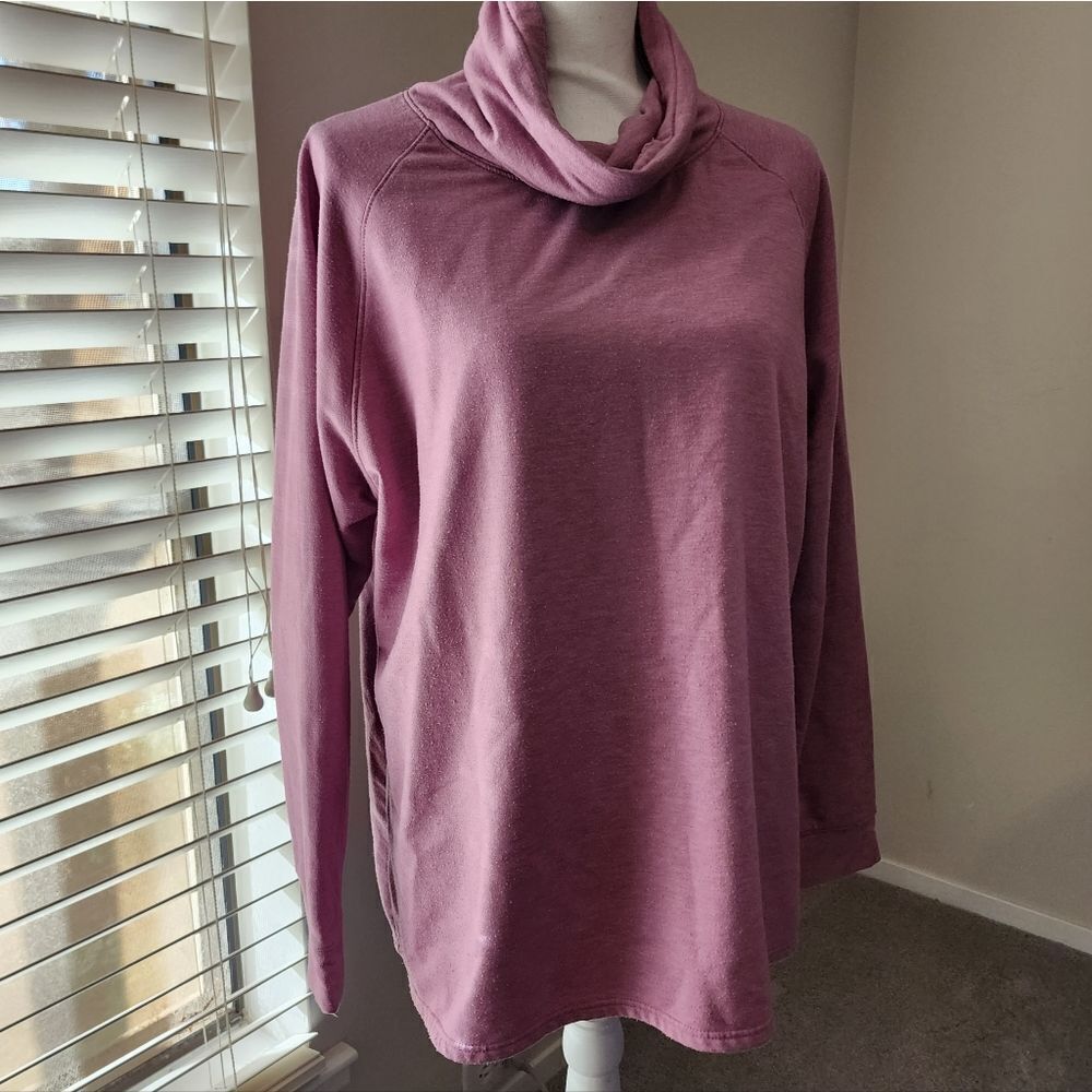 Fushia cowl neck top